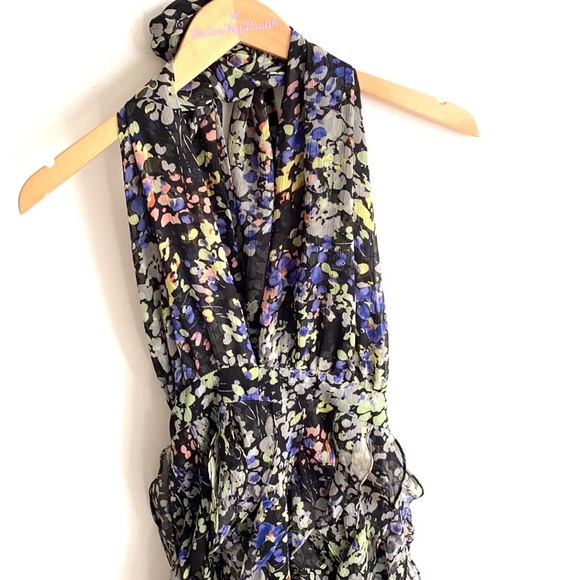 MM Couture Floral Halter backless ruffled bottom mini dress, Size S - Picture 10 of 12